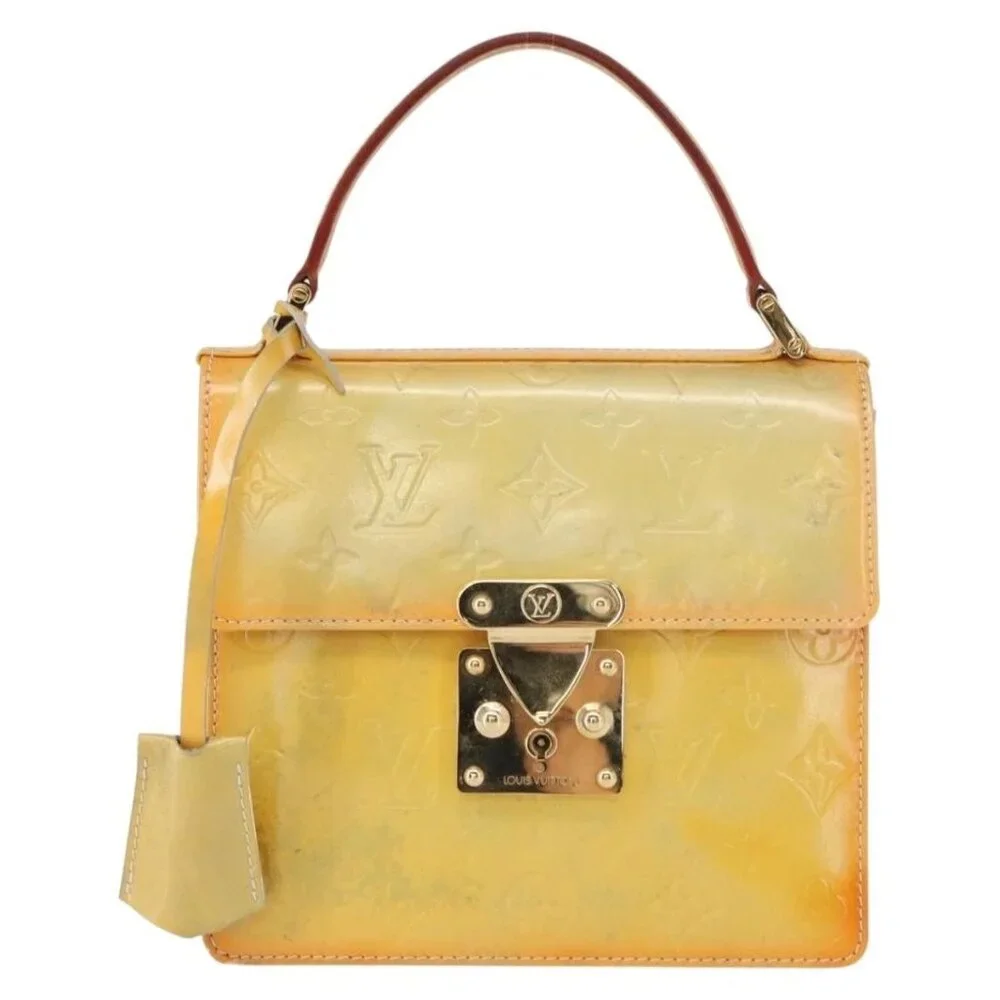 LOUIS VUITTON Monogram Vernis Spring street Hand Bag Gris M91029 LV Auth 152515